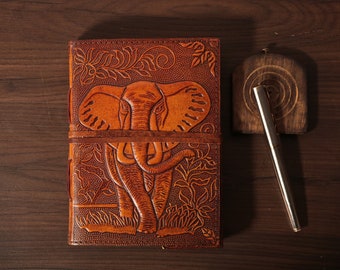 Handcrafted Antique Elephant Leather Journal Blank Notebook Sketchbook Christmas/Birthday Gift for kids, Personalized Traveler Vintage Diary