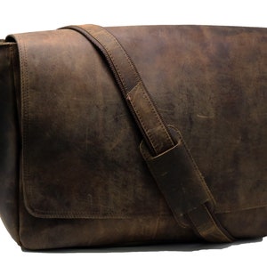 Sac messager personnalisé fait main en cuir véritable sac d'ordinateur portable sac à bandoulière pour homme cadeau pour homme sac de bureau porte-documents de travail grand sac rustique image 2