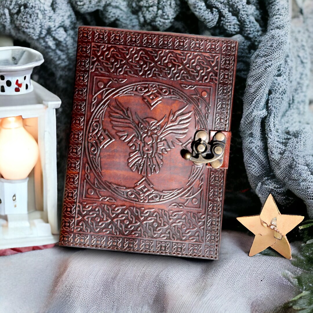 Rustic Notebooks Personalized Wise Owl Leather Journal Spell Book, Book of Shadow ...
