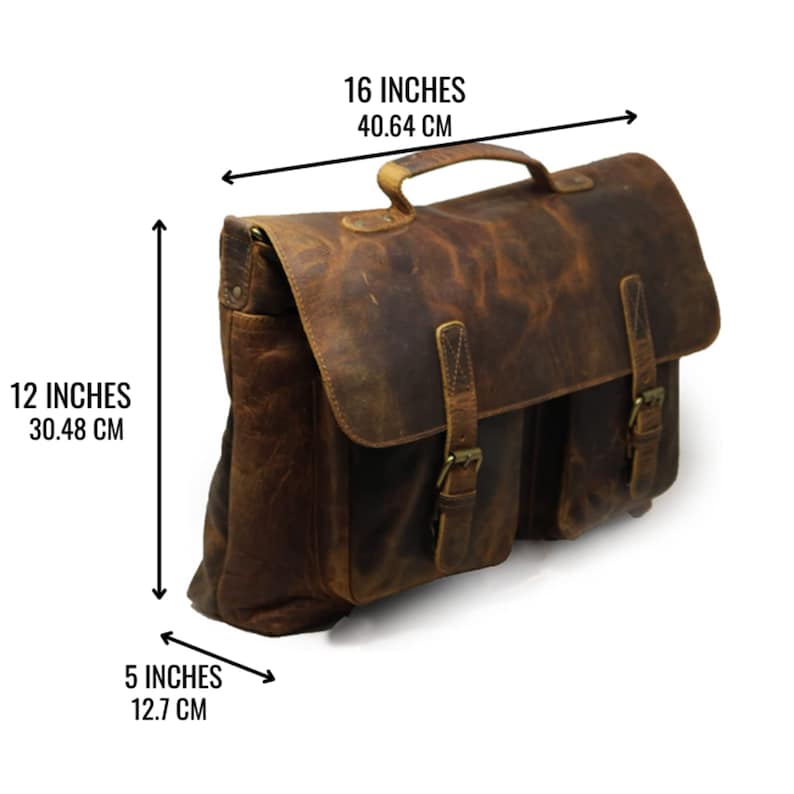 Sac messager personnalisé en cuir véritable sac d'ordinateur portable sac à bandoulière pour femme cadeau pour homme sac de bureau porte-documents de travail grande cartable sac rustique image 5