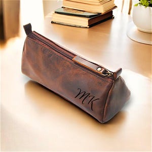 Personalised Brush Case, Gift for Artist, Roll up Pencil Case, Gifts for Painter, Leather Pencil Case, Leather Pen Organiser, Brush Holder