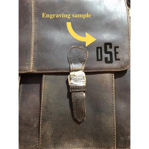 Personalized Genuine Leather Messenger Bag Laptop Bag Shoulder Bag for Women Gift for Men Office Bag Work Briefcase Large Satchel Rustic Bag image 10