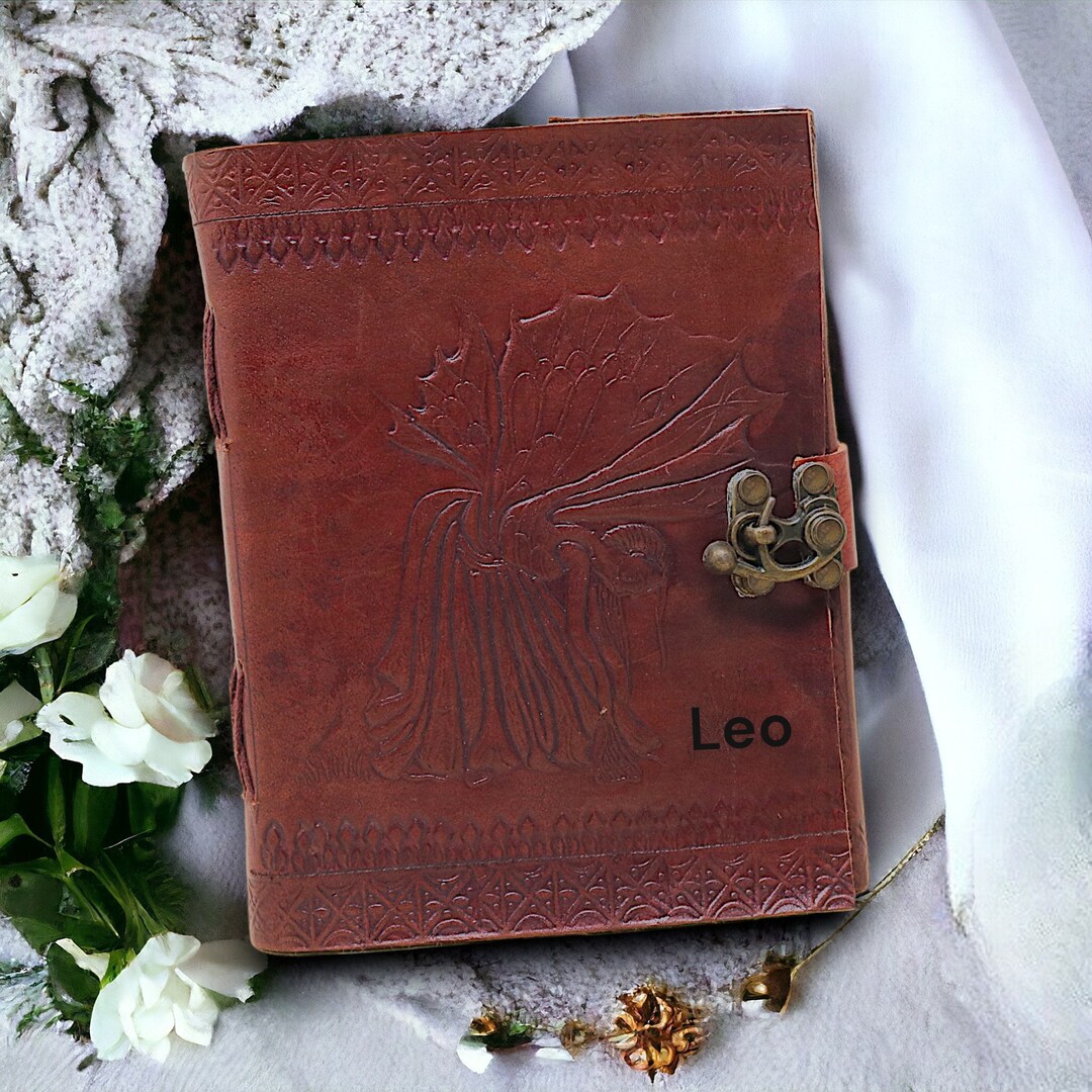 Personalized Fairy Angel Leather Journal Blank Notebook Sketchbook ...