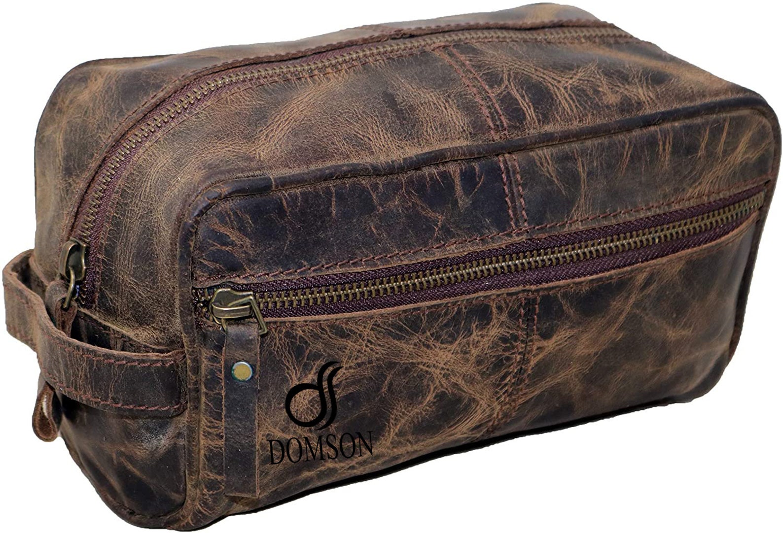 Men Buffalo Genuine Leather Toiletry Bag Waterproof Dopp Kit Etsy