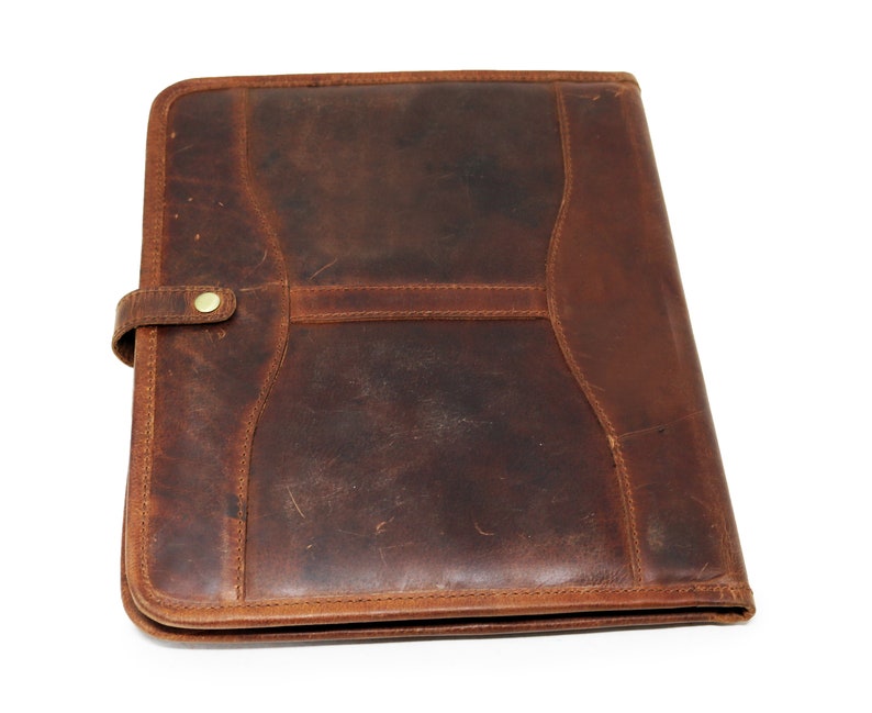 Handmade Leather Padfolio Portfolio Leather File Organizer Etsy