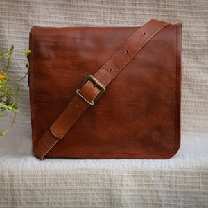 Sac messager en cuir de 13 pouces pour ordinateur portable, cadeau porte-documents de bureau pour homme, sac à bandoulière effet vieilli