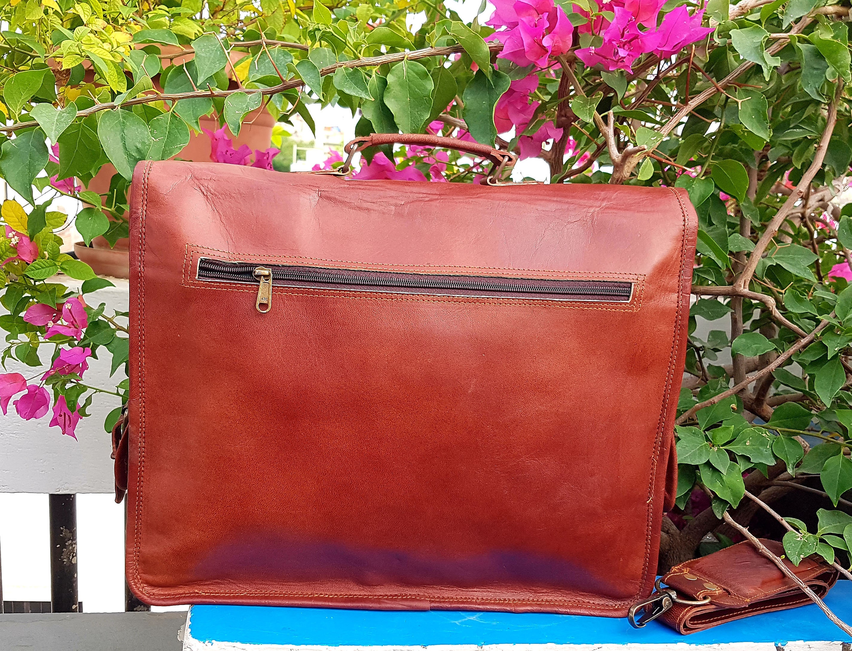 16 Leather Messenger Bag Laptop Case Office Briefcase | Etsy