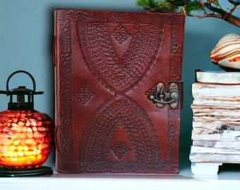 Personalise Celtic Vintage Embossed Leather Journal Handmade Blank Refillable Notebook Sketchbook Grimoire Gift him/her Travel Diary Planner