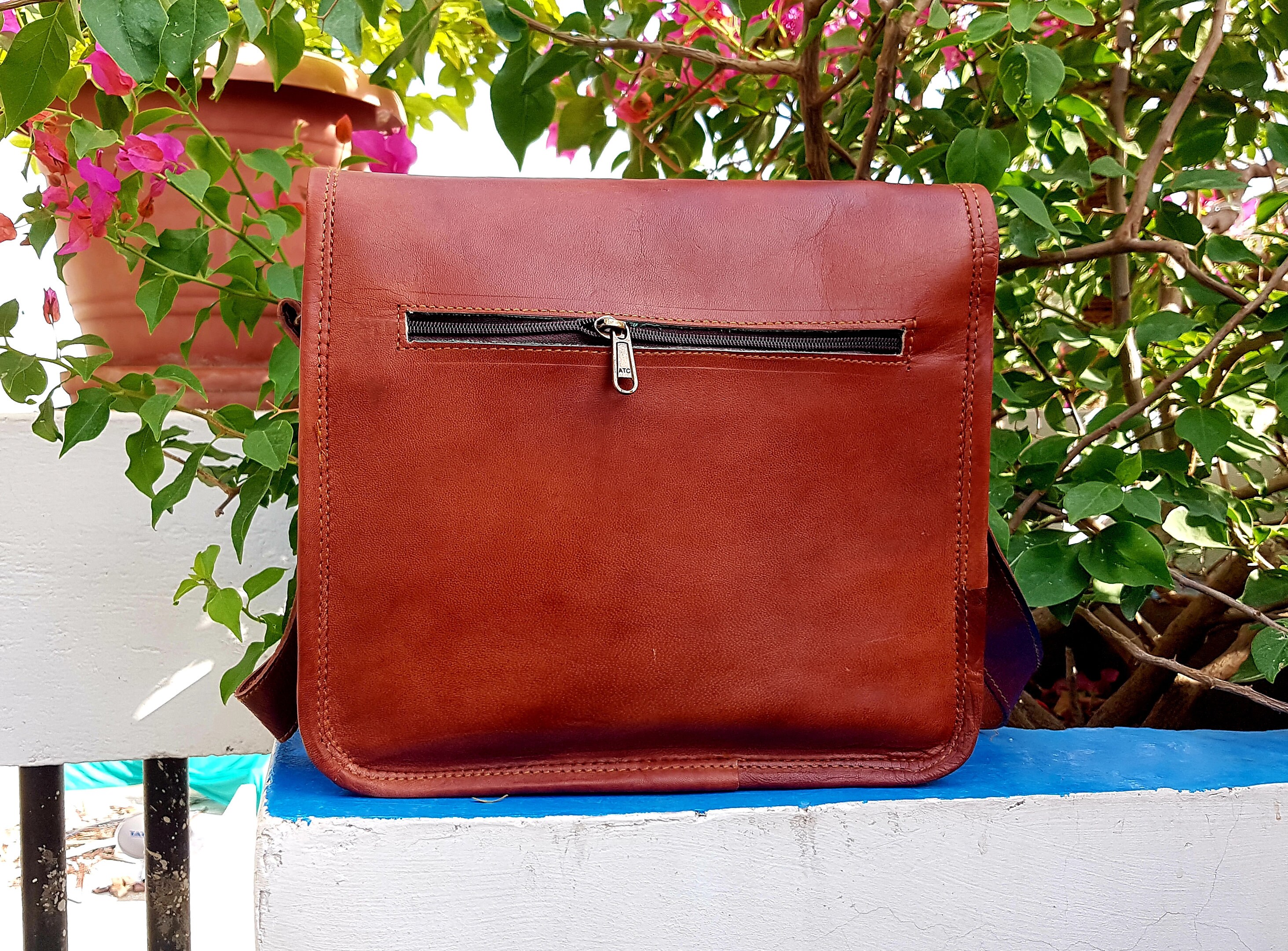 11' Personalized Genuine Leather Messenger Bag Laptop Bag | Etsy