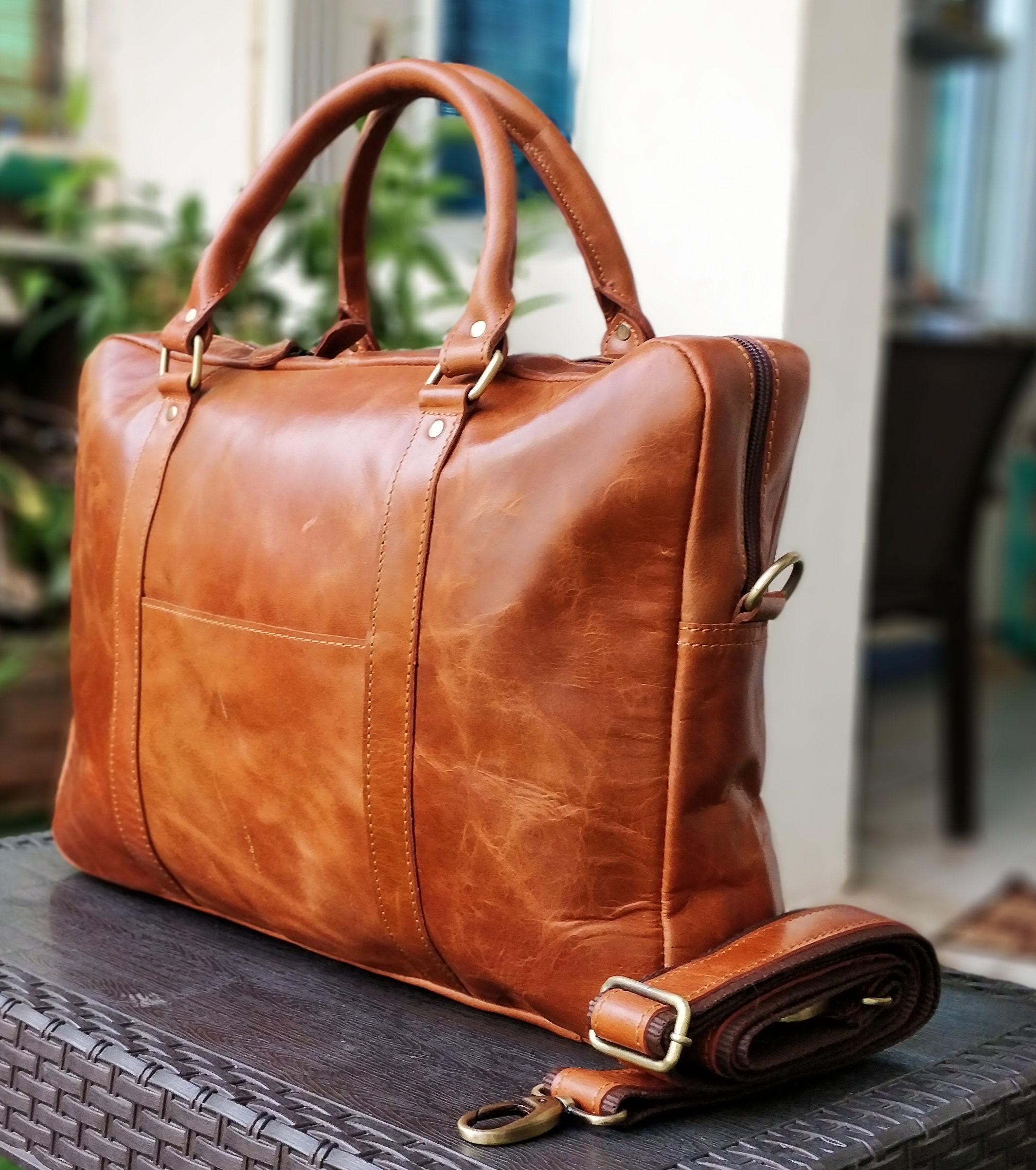 Personalized Genuine Leather Messenger Bag Laptop Bag Shoulder Etsy
