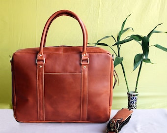 Bolso bandolera de cuero genuino personalizado hecho a mano para computadora portátil, bolso de hombro para mujeres y hombres, bolso de oficina, maletín de trabajo, bolso rústico grande