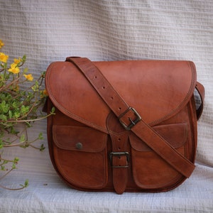 Bolso de cuero de 13" - Bolso bandolera pequeño para portátil, regalo para mujer, bolso hecho a mano, bolso para mujer
