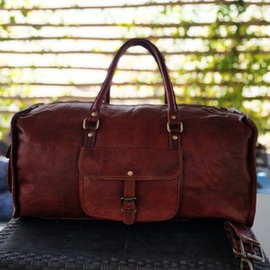 22 Leather Duffle Bag Travel Carry-on Luggage Overnight - Etsy
