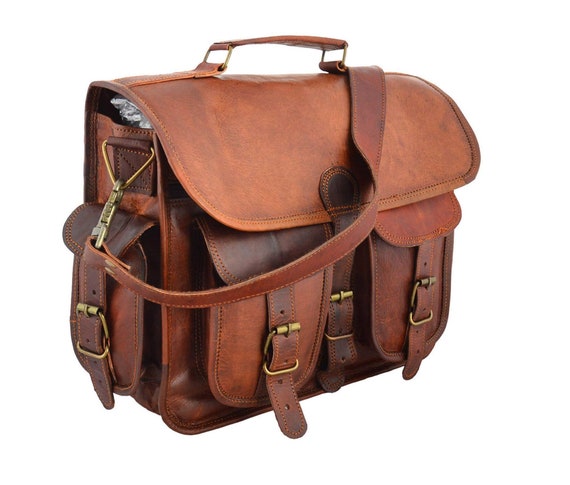 15 Leather Messenger Bag Laptop Case Office Briefcase - Etsy