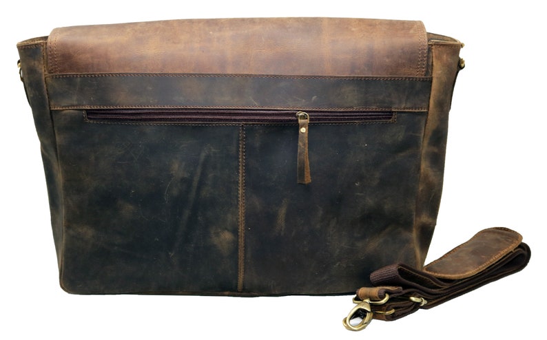 Personalized Handmade Genuine Leather Messenger Bag Laptop Bag Shoulder Bag for Men Gift for Men Office Bag Work Briefcase Large Rustic Bag image 3