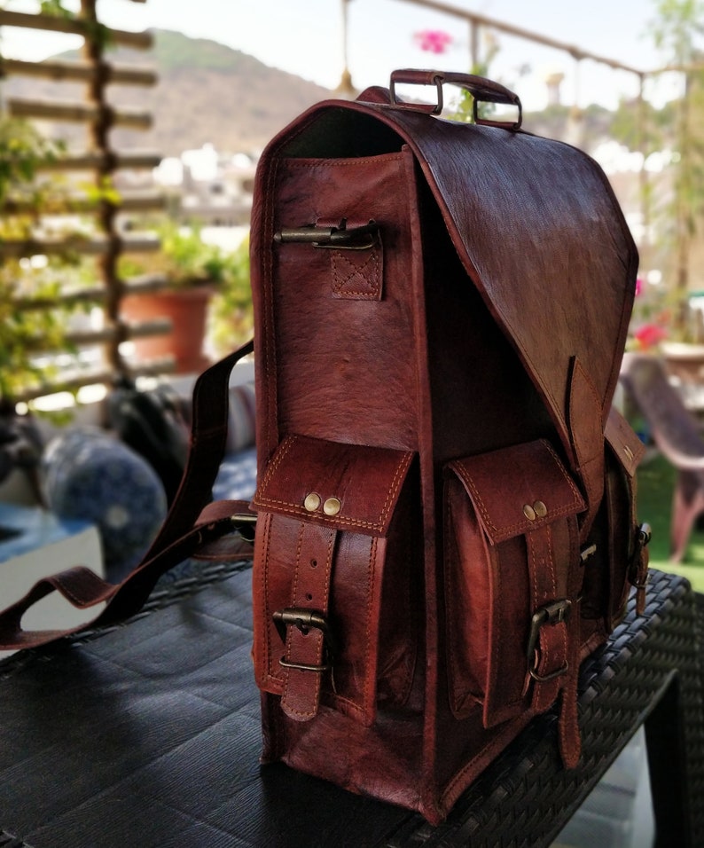 Personalized Leather Backpack Knapsack for Women Girls Daypack Etsy