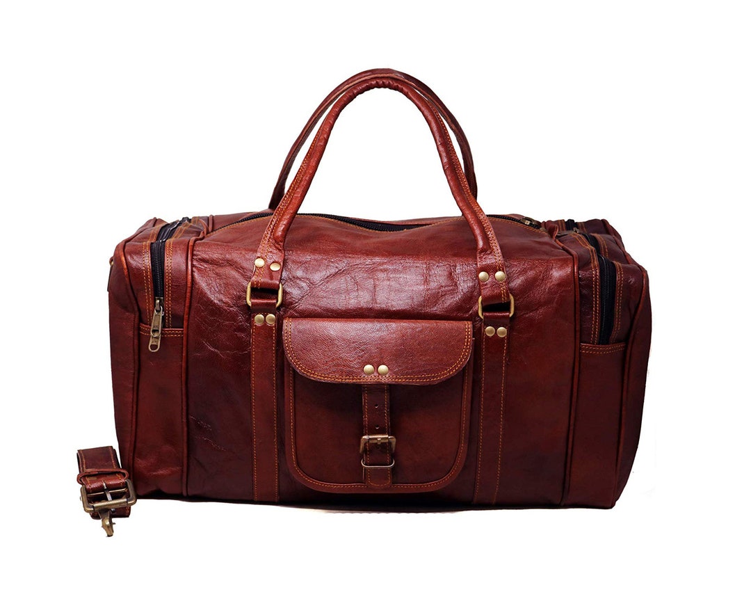 20 Leather Duffle Bag Travel Carry-on Luggage Overnight - Etsy