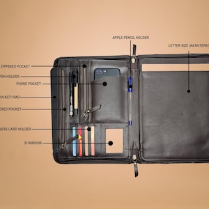 Leather padfolio Professional portfolio Business Executive Zippered padfolio portfolio Padfolio with tablet holder Document organizer Padfolio with notepad Legal Business organizer Interview padfolio Travel Corporate Slim Personalized portfolio