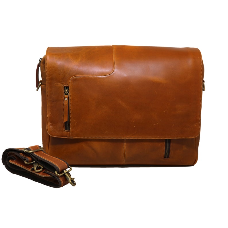 Personalized Handmade Genuine Leather Messenger Bag Laptop Bag Shoulder Bag for men Gift for Men Office Bag Work Briefcase Large Rustic Bag image 5