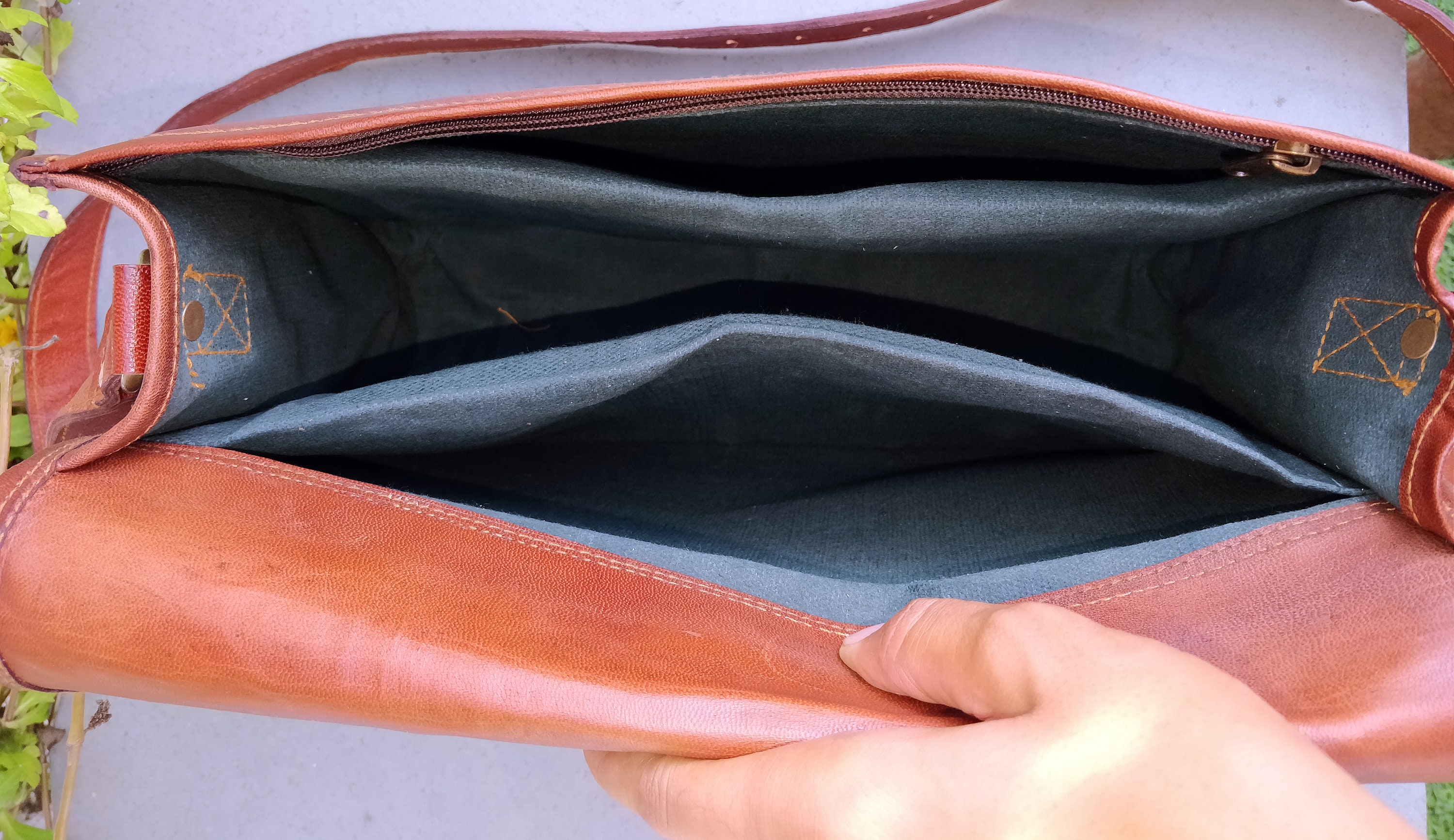 14 Leather Saddle Bag Small Cross Body Bag Laptop Bag | Etsy