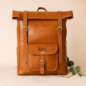 Personalized Leather Backpack, Brown Leather Backpack, Rucksack, Vintage Men Leather Backpack, Hipster Backpack gift for him her, Laptop Bag
