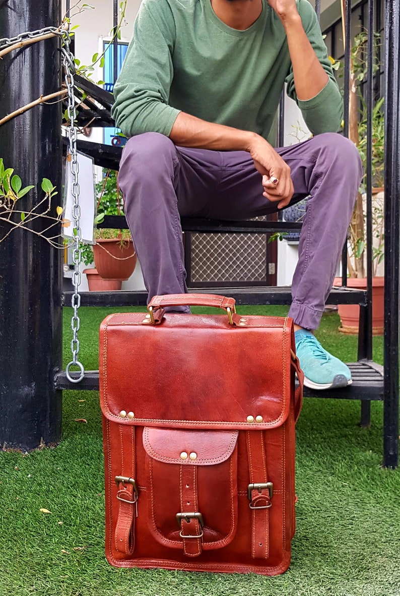 15 Leather Messenger Bag Laptop Case Office Briefcase Etsy