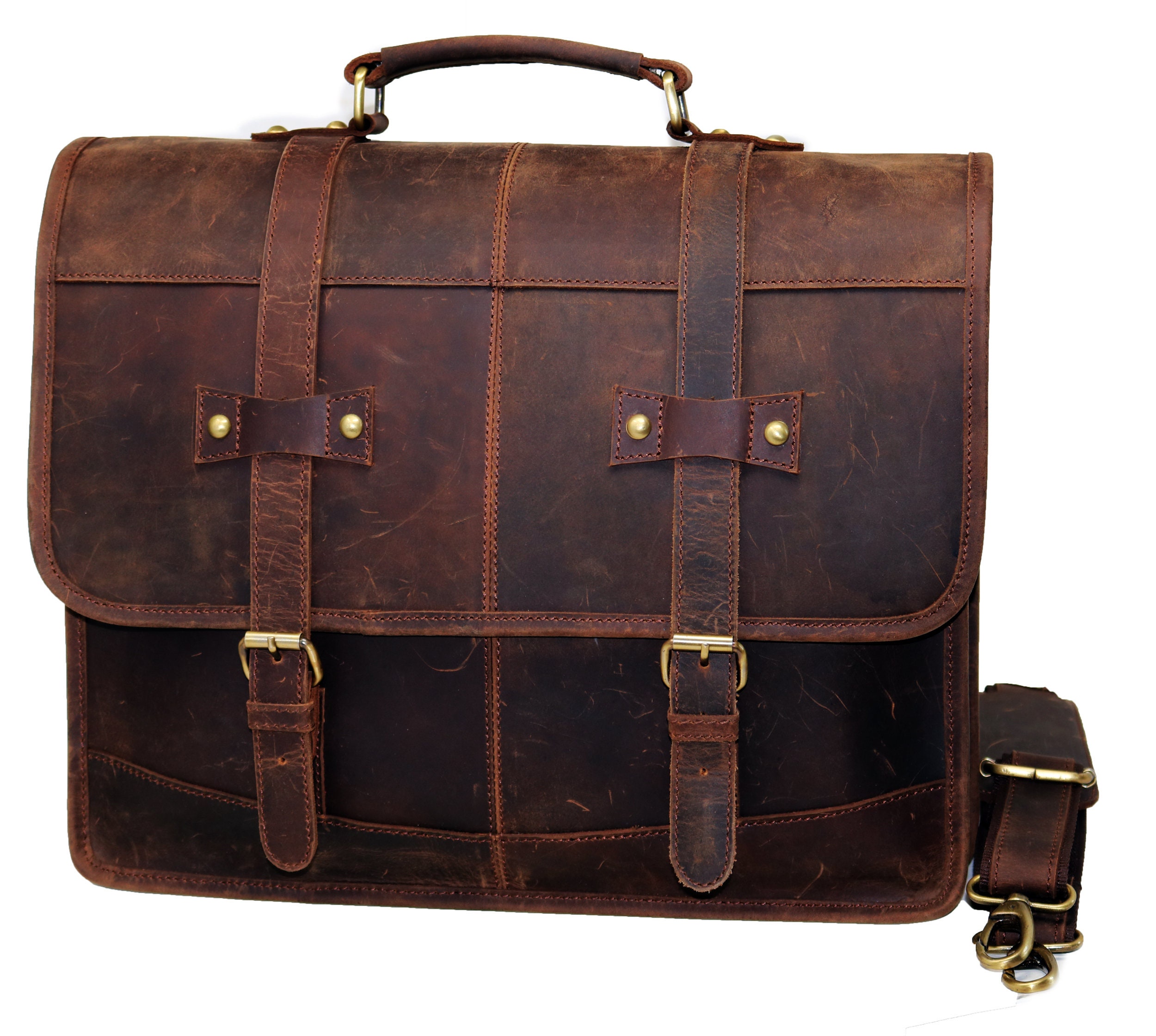 Bundle Personalized Genuine Leather Messenger Bag Laptop Bag | Etsy