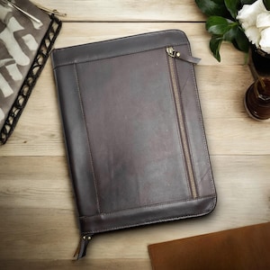 Leather padfolio Professional portfolio Business Executive Zippered padfolio portfolio Padfolio with tablet holder Document organizer Padfolio with notepad Legal Business organizer Interview padfolio Travel Corporate Slim Personalized portfolio