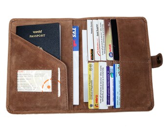 Personalized leather passport holder bifold wallet  passport cover travel wallet travel accessories gift for men traveling essential