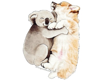 Australia Fundraiser Corgi Koala Sticker