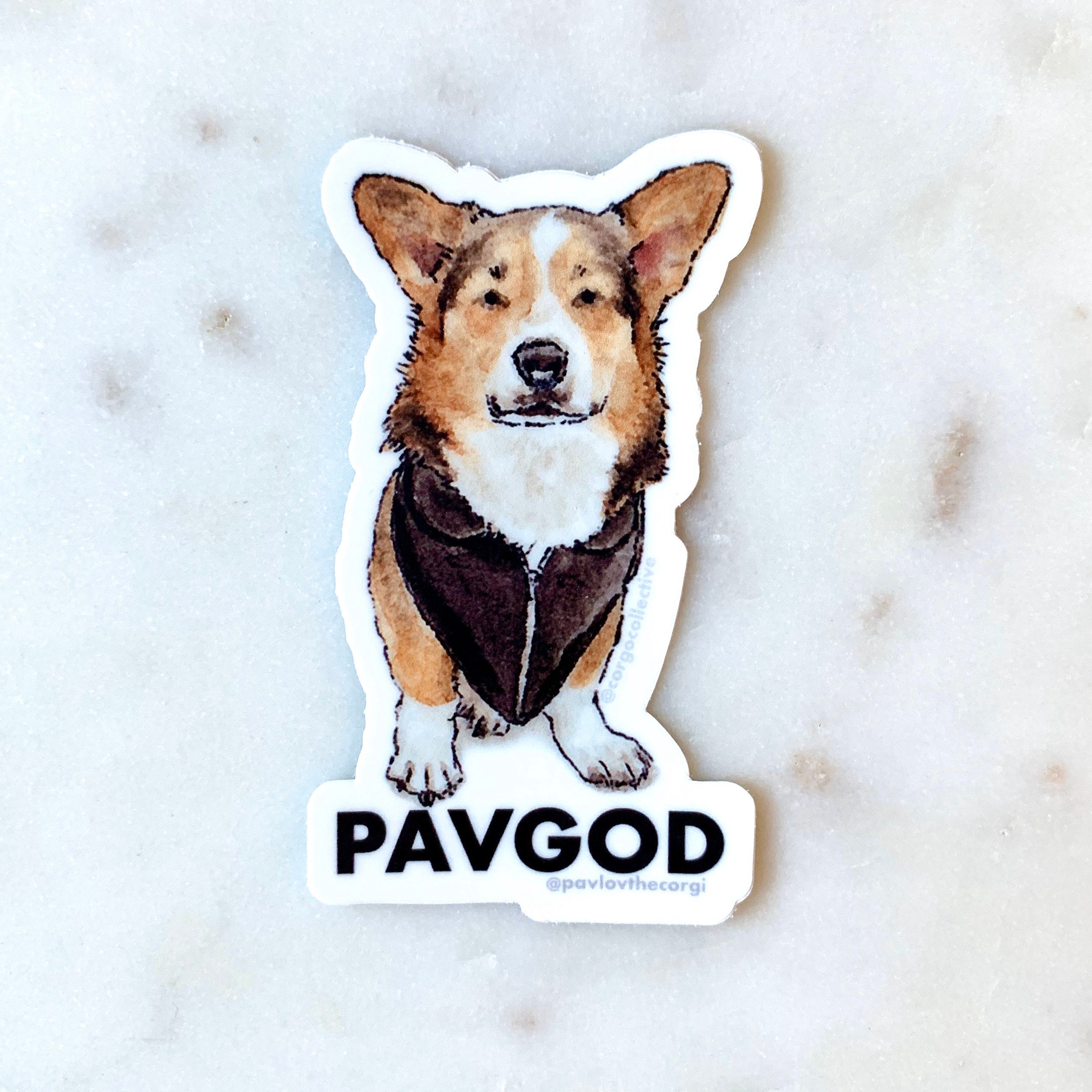Pavlov the Corgi PAVGOD Sticker