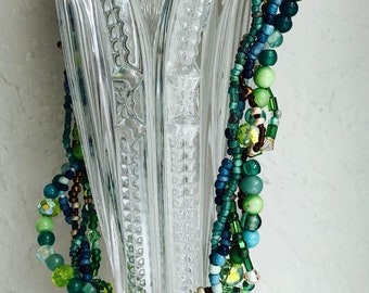 Folk Style Multi-Strand Beaded Necklace