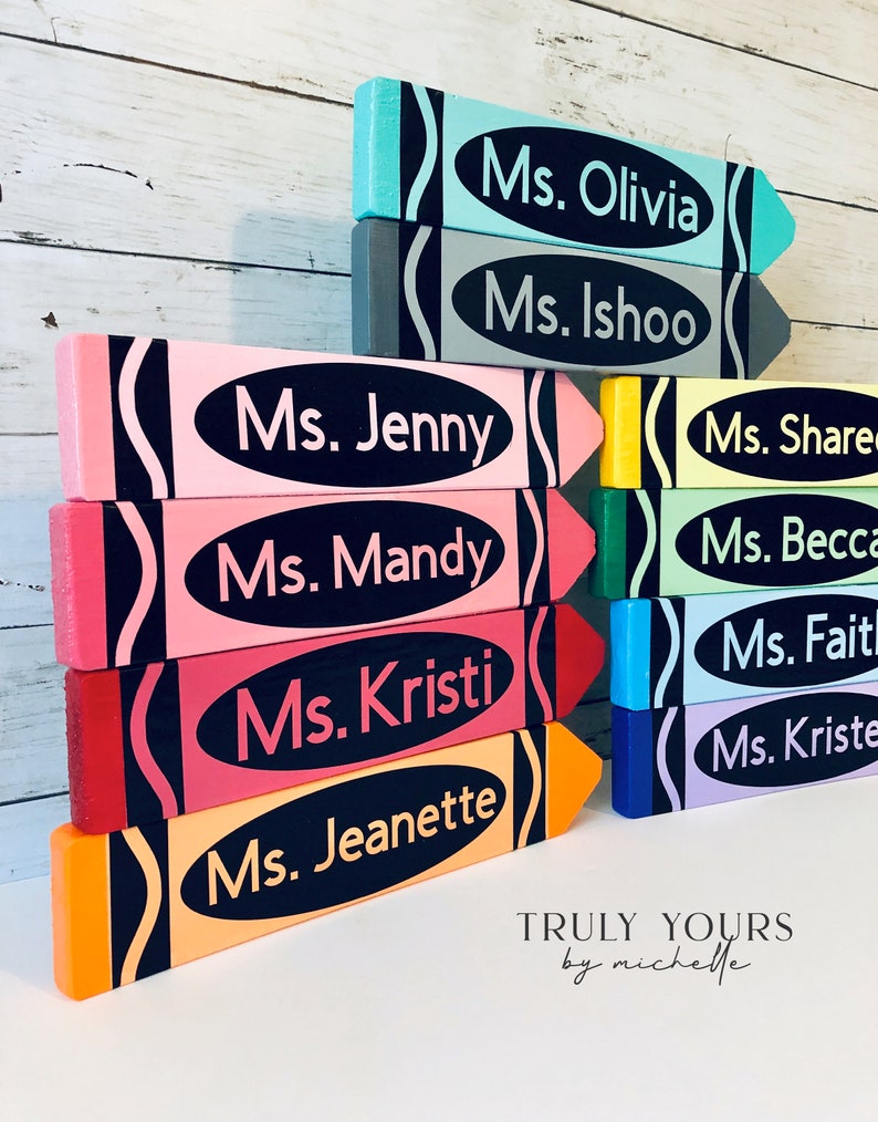 Teacher Crayon Name Plate / Teacher Crayon Name Plate / Etsy
