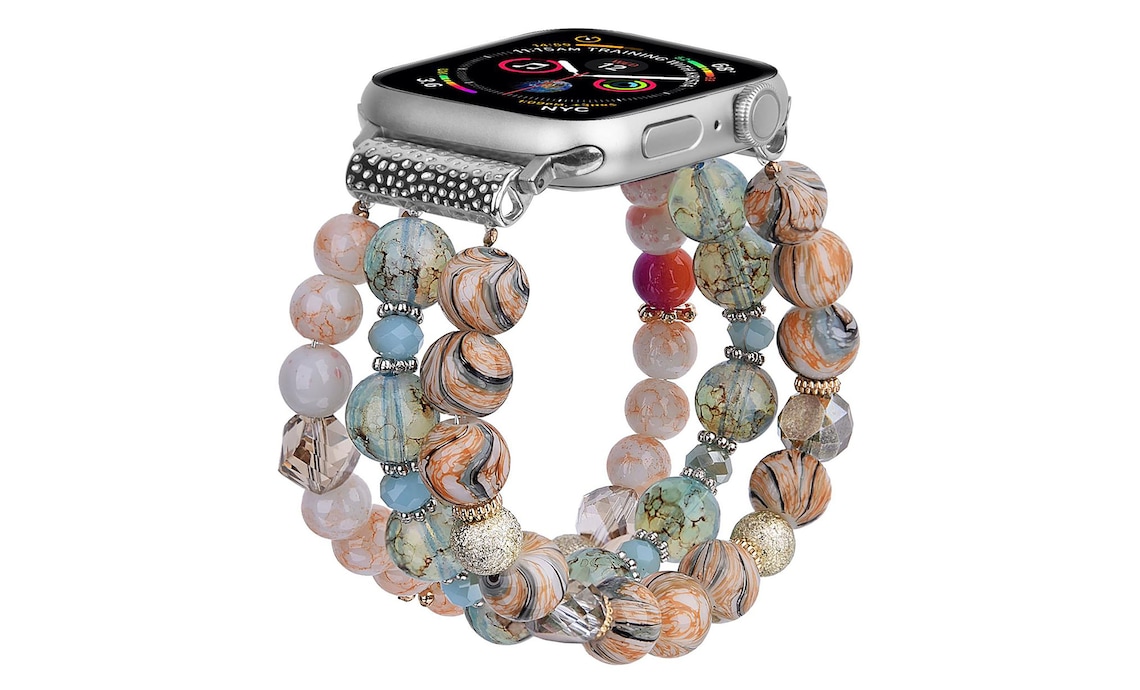 Beaded Apple Watch Band Elastic Bracelet Light Weight 38mm Etsy