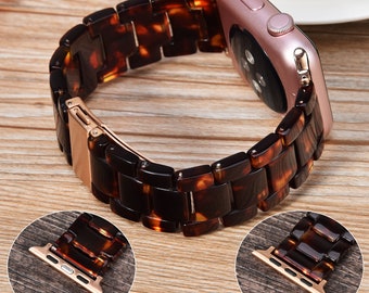 tortoise shell apple watch band rose gold
