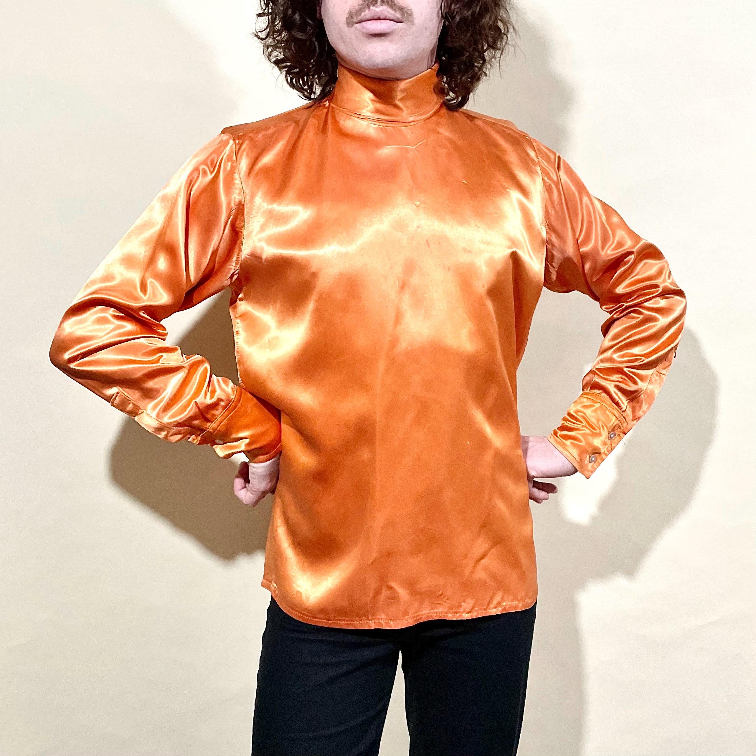 Orange Satin Shirt UK