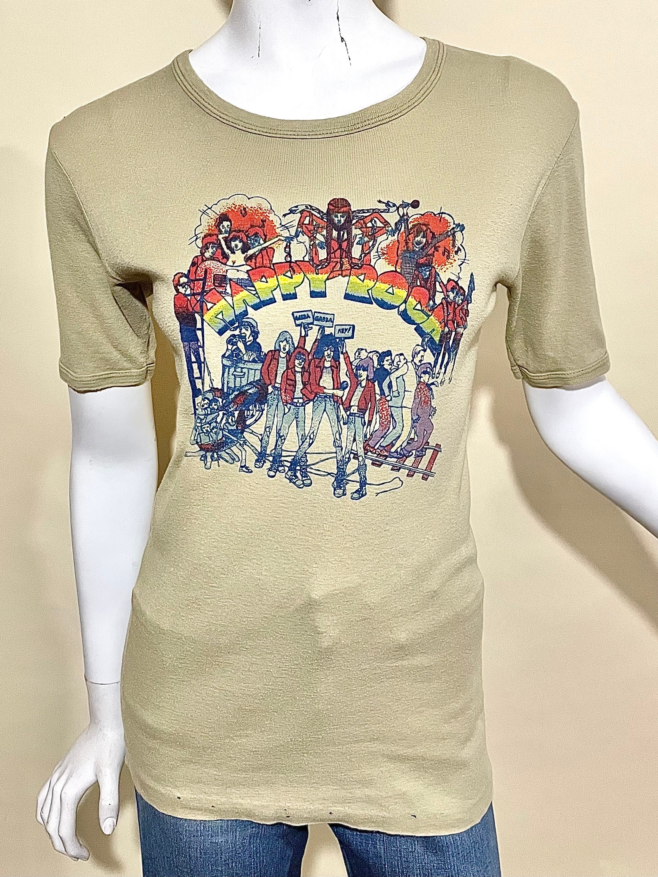 Vintage HAPPY ROCK Album T-shirt C1981 / 70s 80s Tee Top / Punk