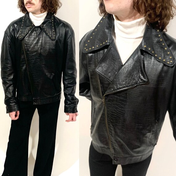 1990s Studded Buckle Leather Vest
