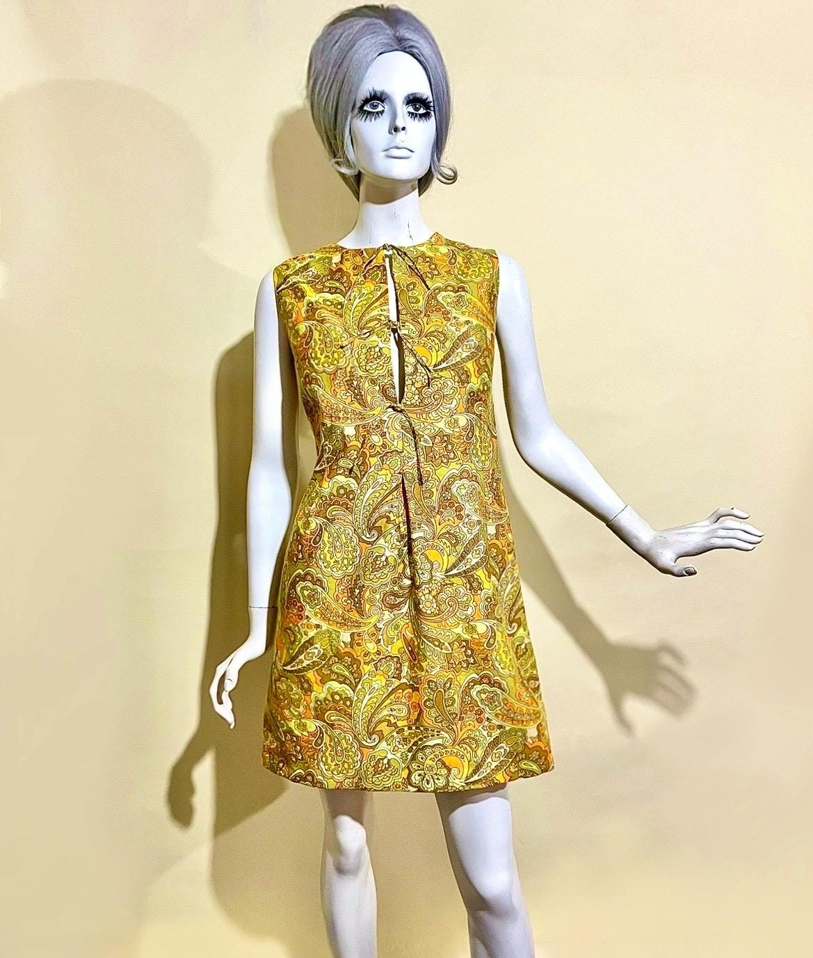 1960s Fashion Yellow Dress 60s Fashion 1960's Prom Dress