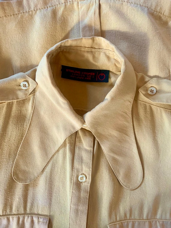 Vintage 1970s STIRLING COOPER Unisex SILK Shirt /… - image 10