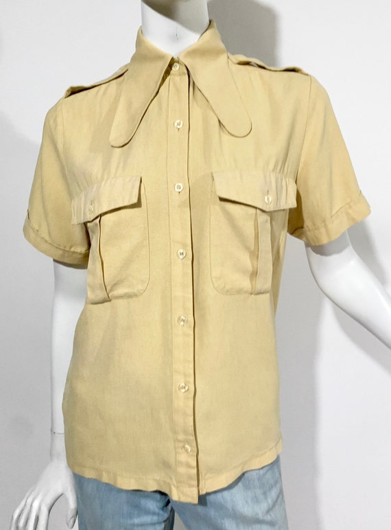 Vintage 1970s STIRLING COOPER Unisex SILK Shirt /… - image 4