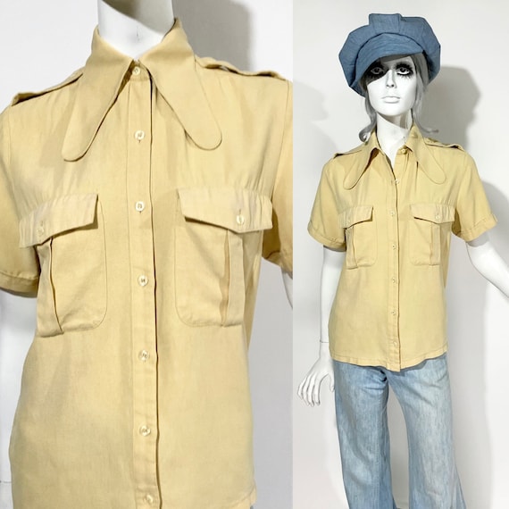 Vintage 1970s STIRLING COOPER Unisex SILK Shirt /… - image 1