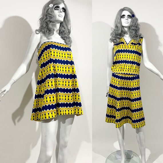 1960s 70s Art Deco inspired Skirt & Top co-ord se… - image 3