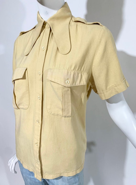 Vintage 1970s STIRLING COOPER Unisex SILK Shirt /… - image 5