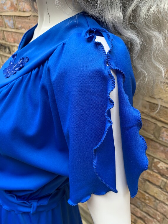 1970s Deco midi dress // Lettuce hem // Flutter // Fl… Gem