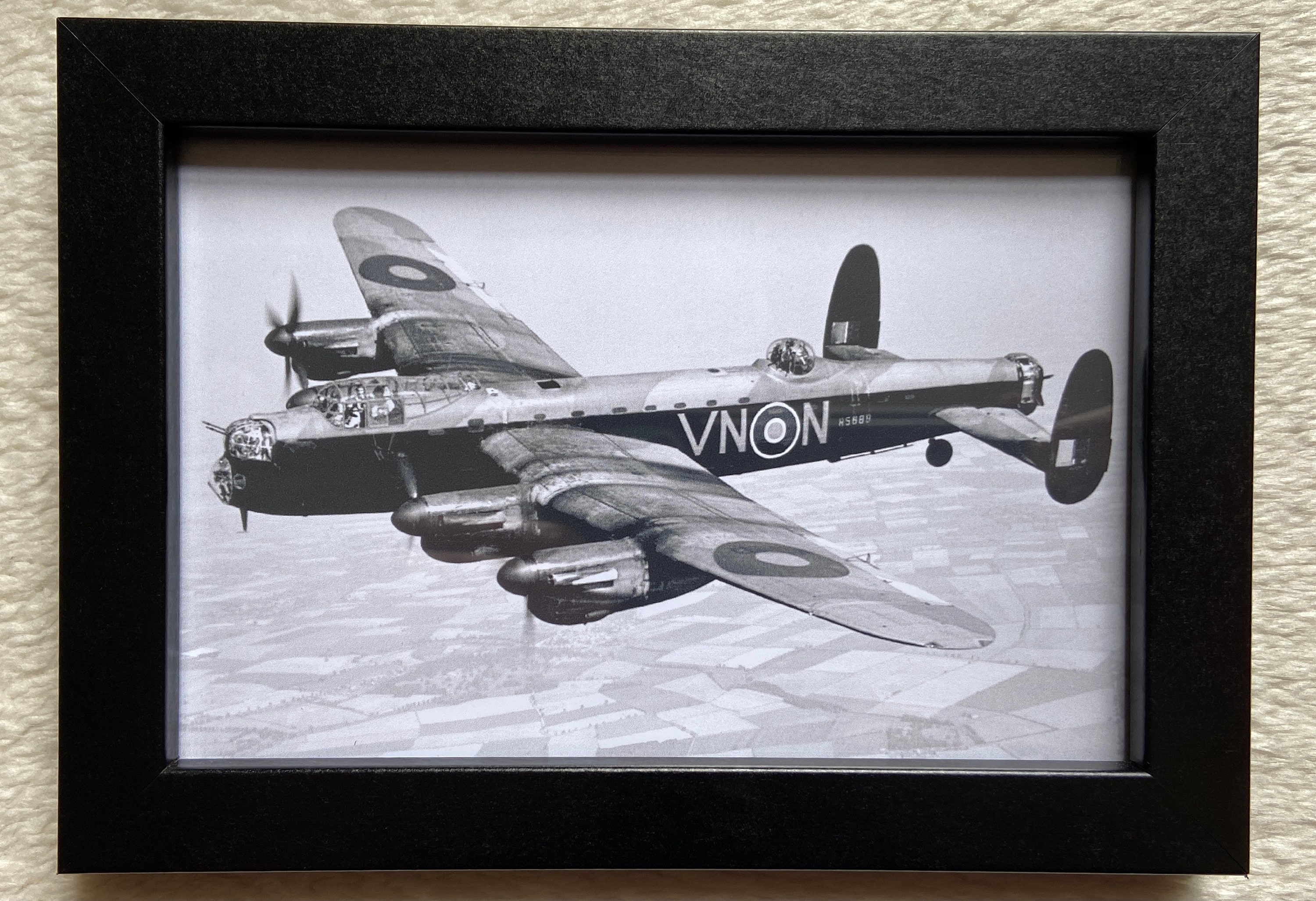 Lancaster bomber over the Hay Bales Printed Photo Picture Roller Blinds Any Size 