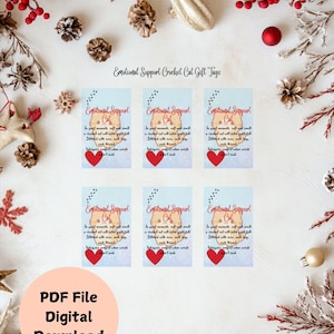Gehäkelter Geschenkanhänger - Geschenkanhänger für Weihnachten - PDF Datei - Druckbare Anhänger - Geschenkanhänger gehäkelt - Digitale Datei - Gehäkelte Plüschtier Geschenkanhänger