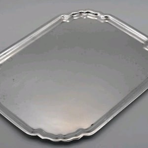 Antique cartier champagne small drinks bill sterling silver chippendale tray