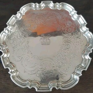 Fine silver salver gabriel sleath antique george ii tray champagne coaster 1733