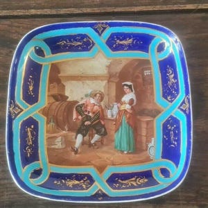 Antique french limoges porcelain hand painted plate louis pierre malpass 19th c